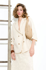 Viscose linen blazer