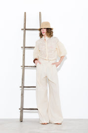 Tencel shirt with embroidery