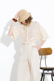 Tencel shirt with embroidery