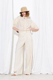 Tencel shirt with embroidery