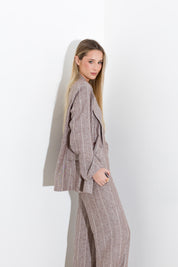 Pinstriped blazer in viscose linen