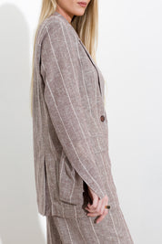 Pinstriped blazer in viscose linen