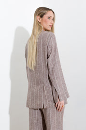 Pinstriped blazer in viscose linen