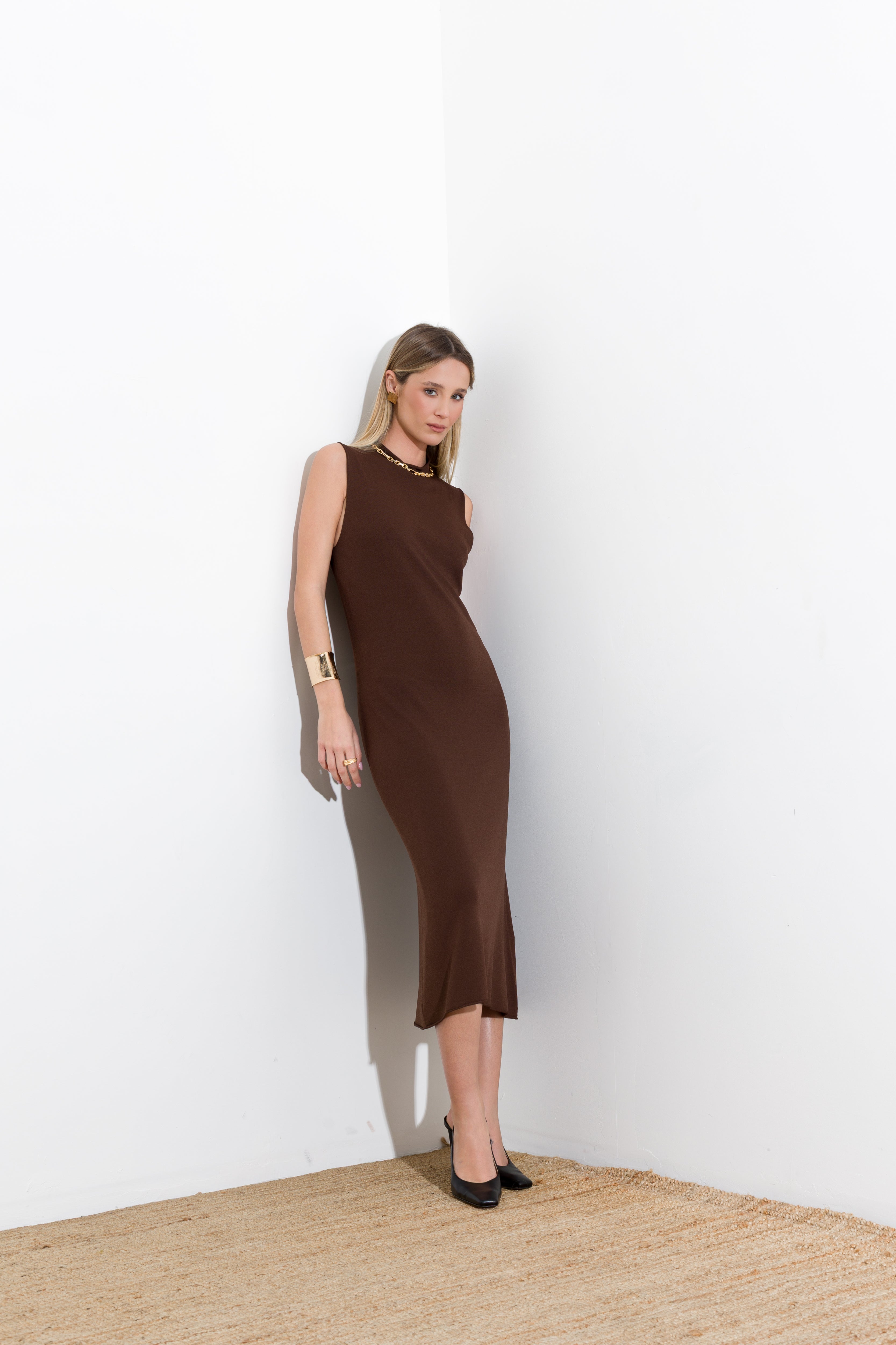 Abito midi in maglia