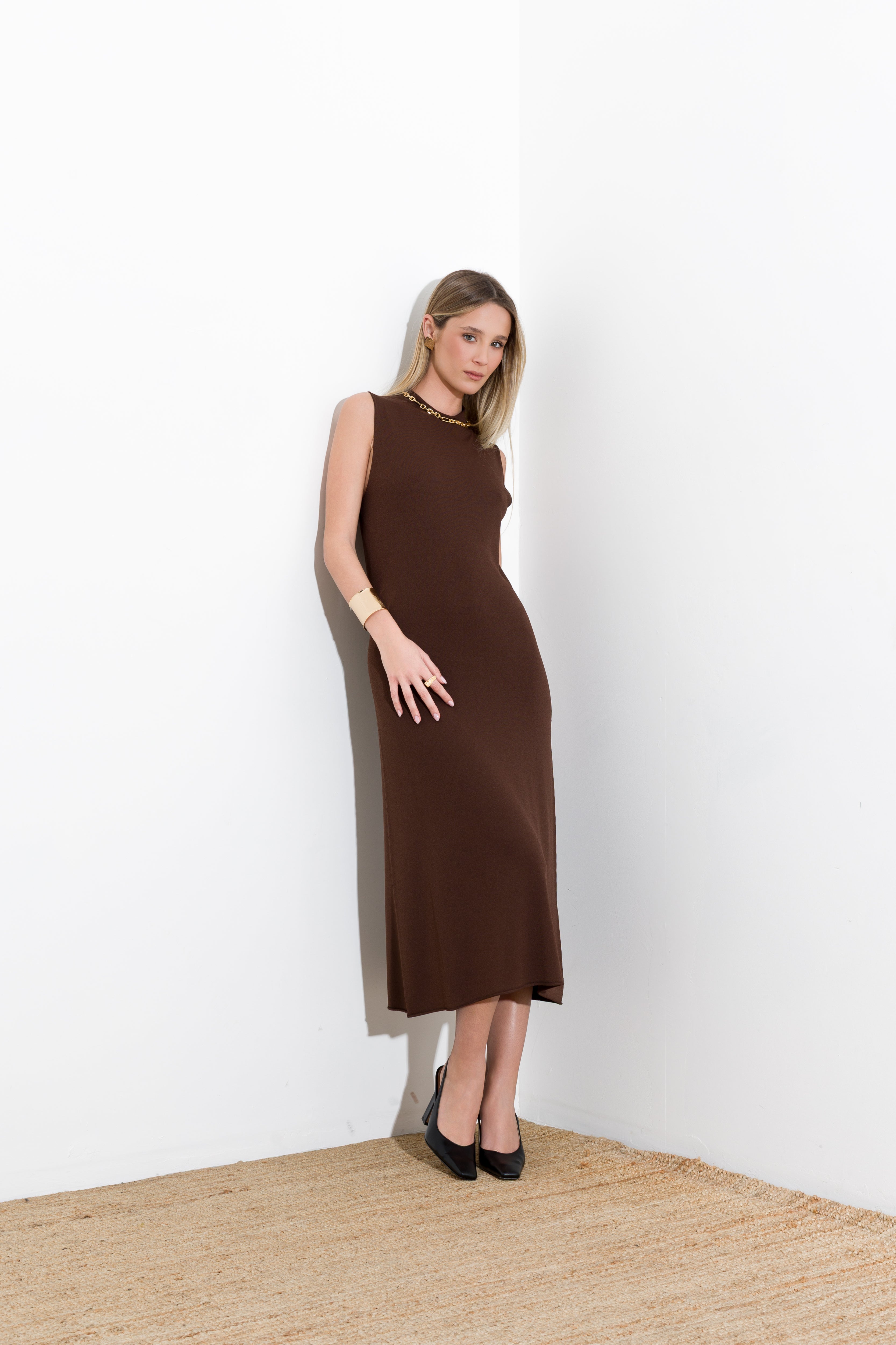 Abito midi in maglia