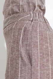 Pinstriped trousers in viscose linen