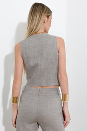 Linen and cotton vest