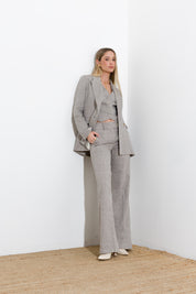 Double-breasted linen and cotton blazer