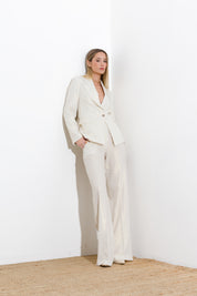 Giacca in lino placcato