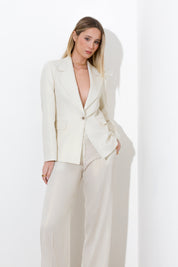 Giacca in lino placcato