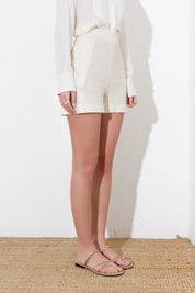 Bermuda in lino placcato