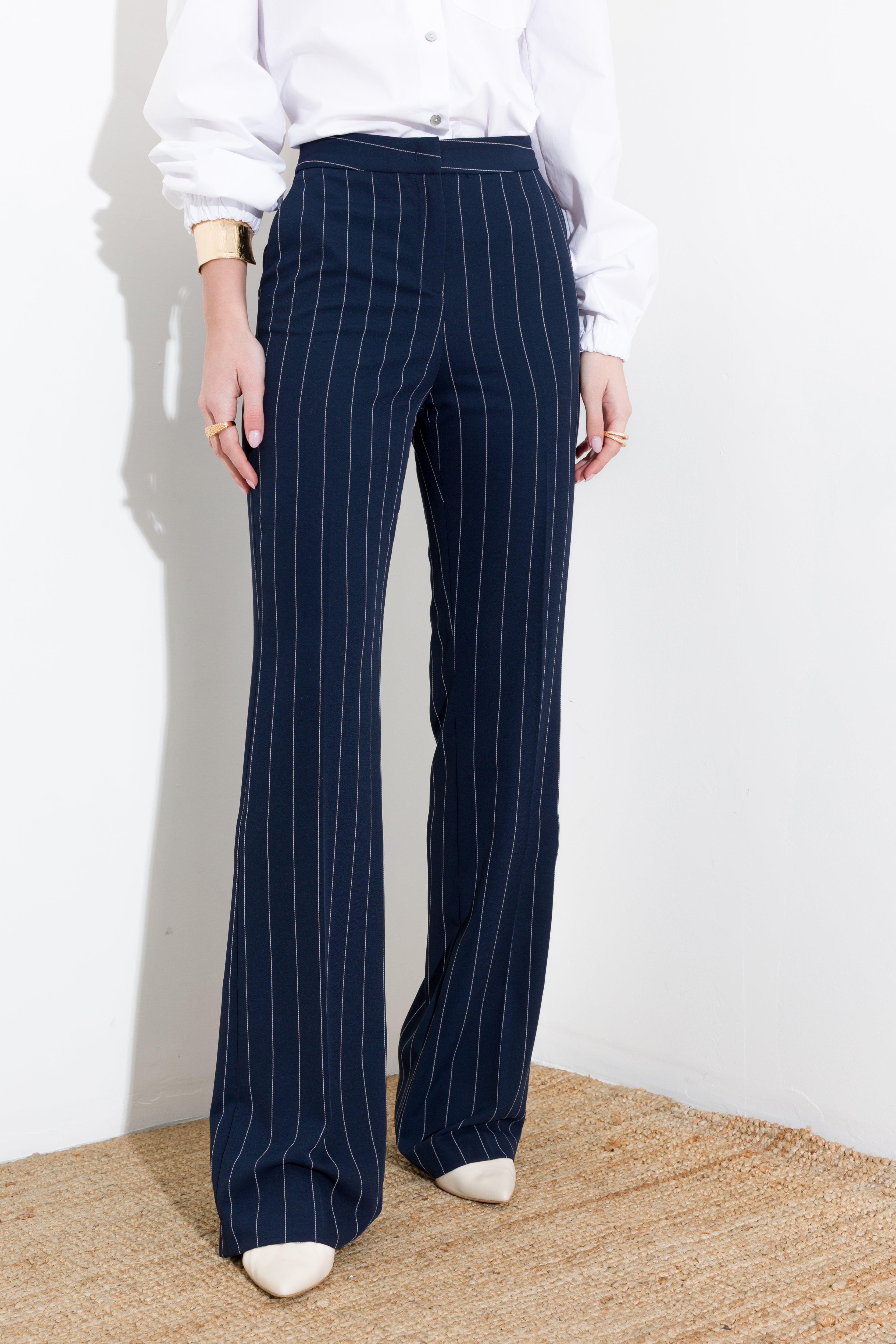 Pantalone flare gessato - Compagnia Italiana