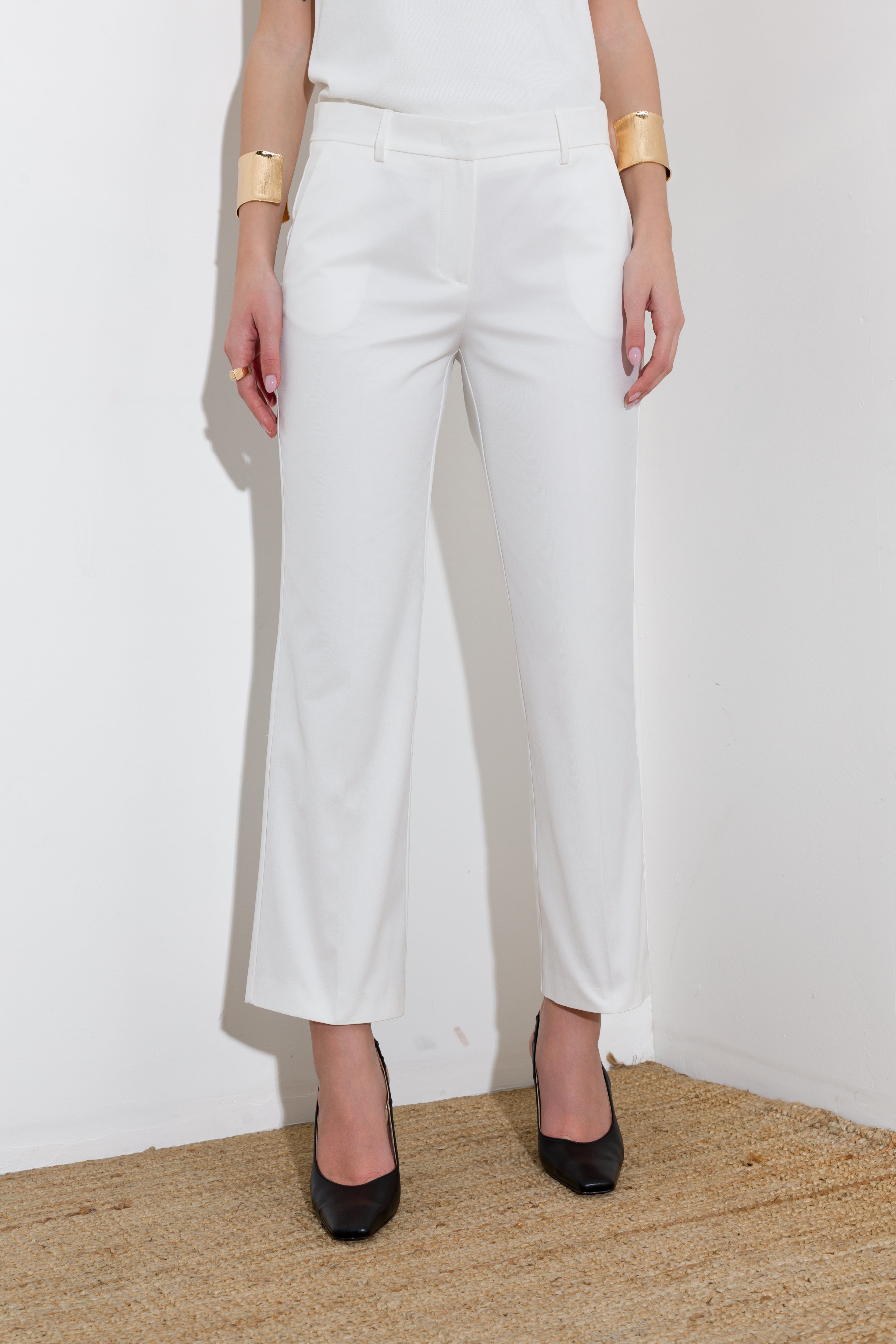 Pantalone in cotone gamba dritta