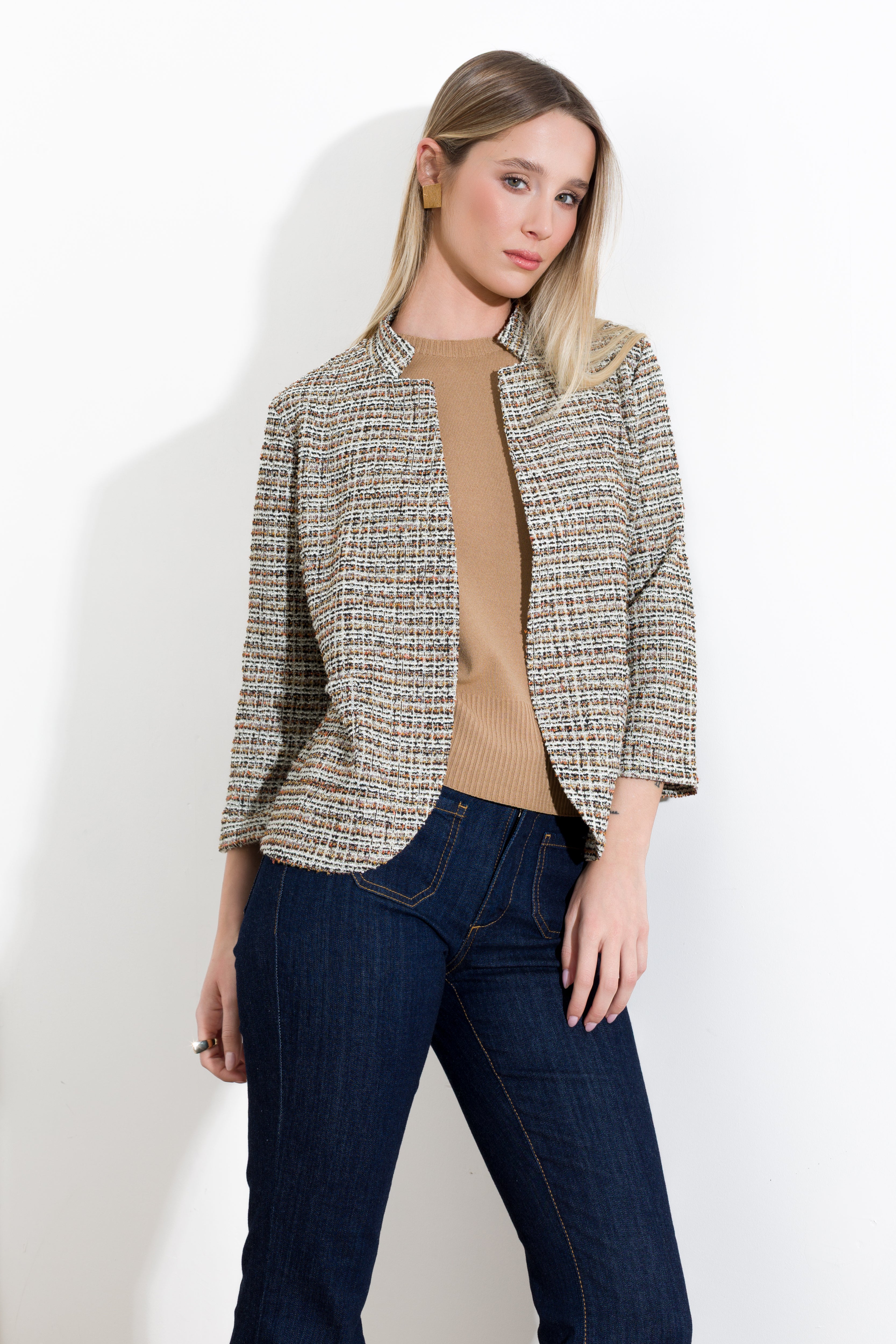 Giacca in jersey effetto stuoia