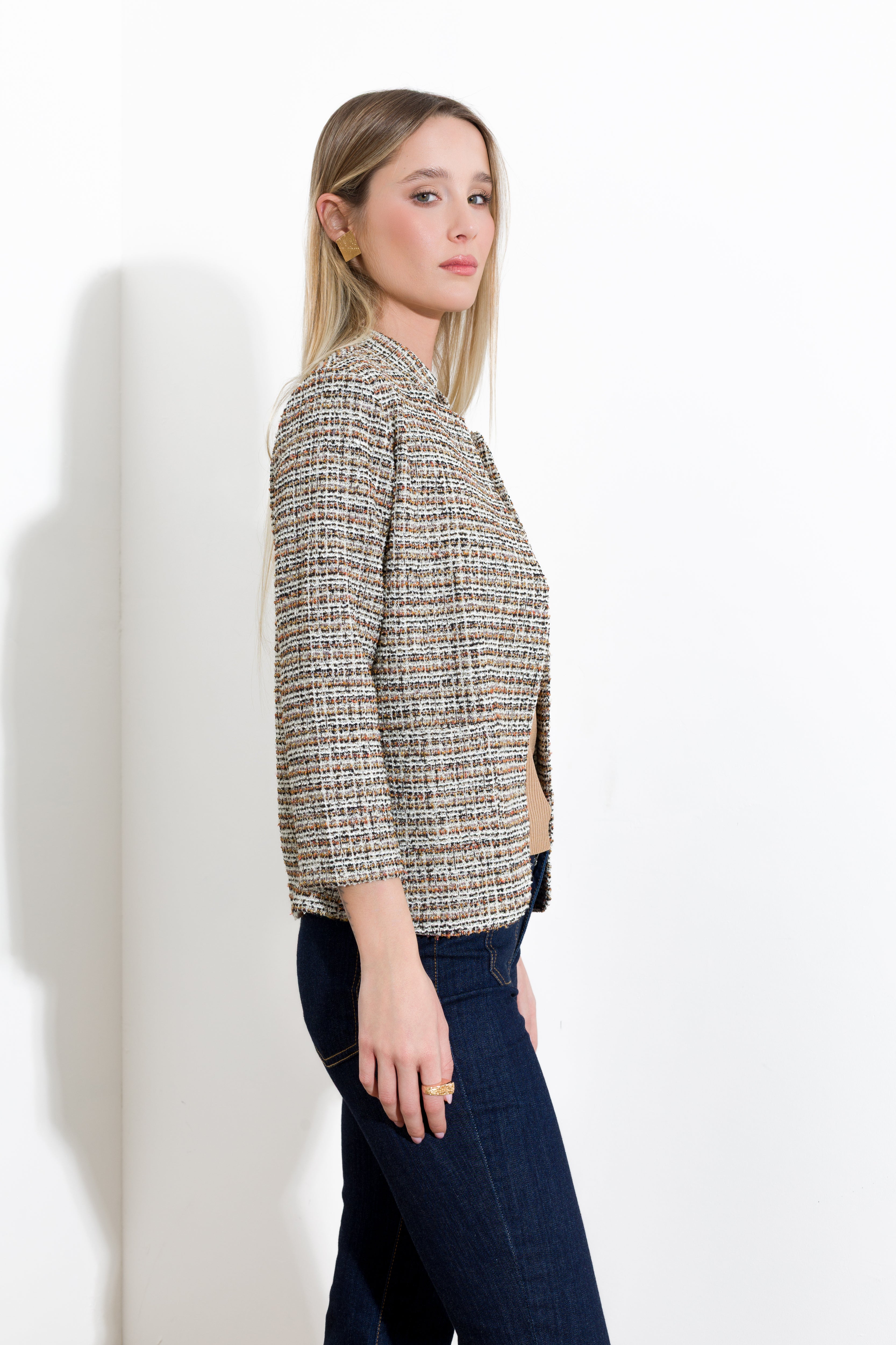 Giacca in jersey effetto stuoia