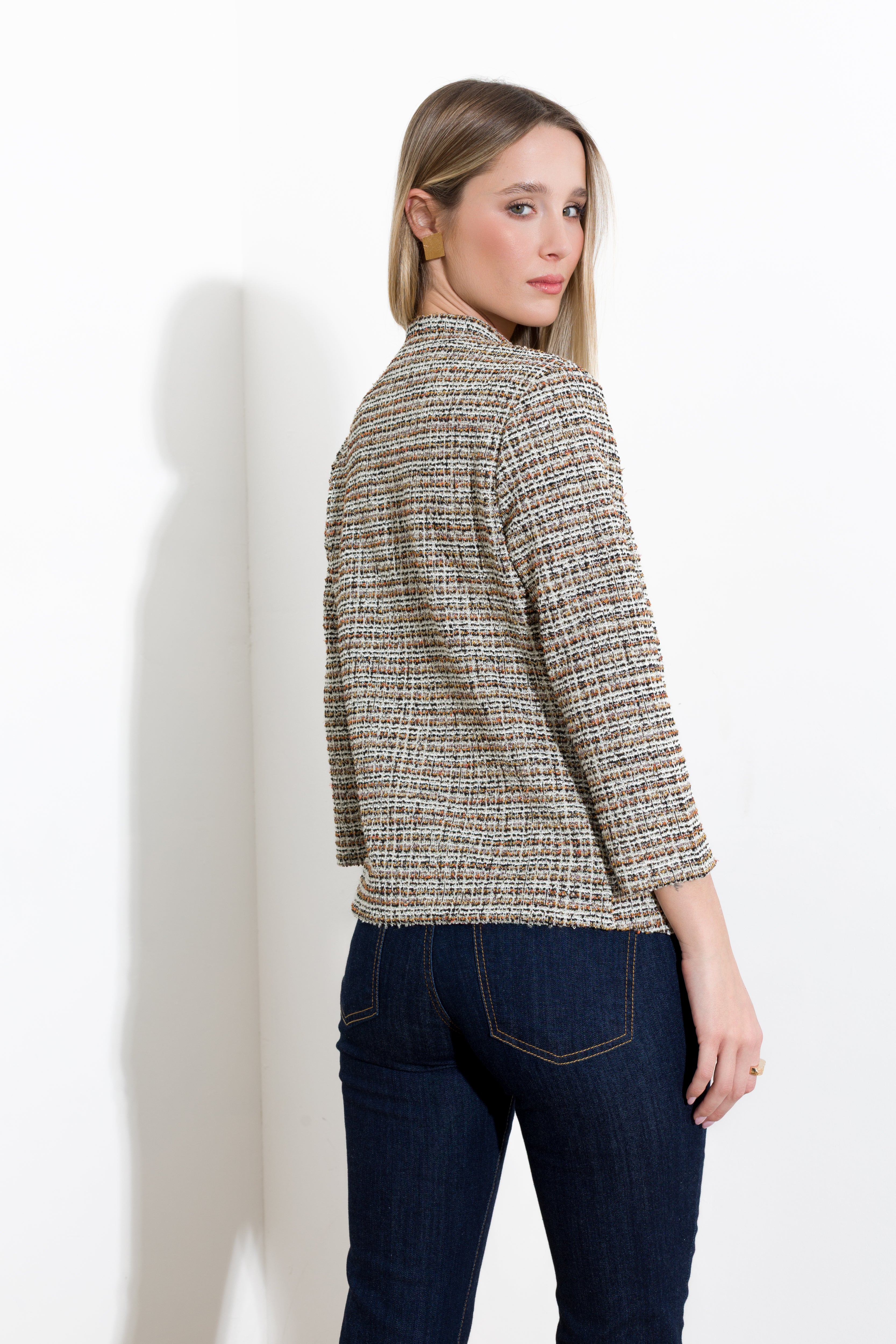 Giacca in jersey effetto stuoia