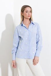 Camicia a righe ricamata - Compagnia Italiana