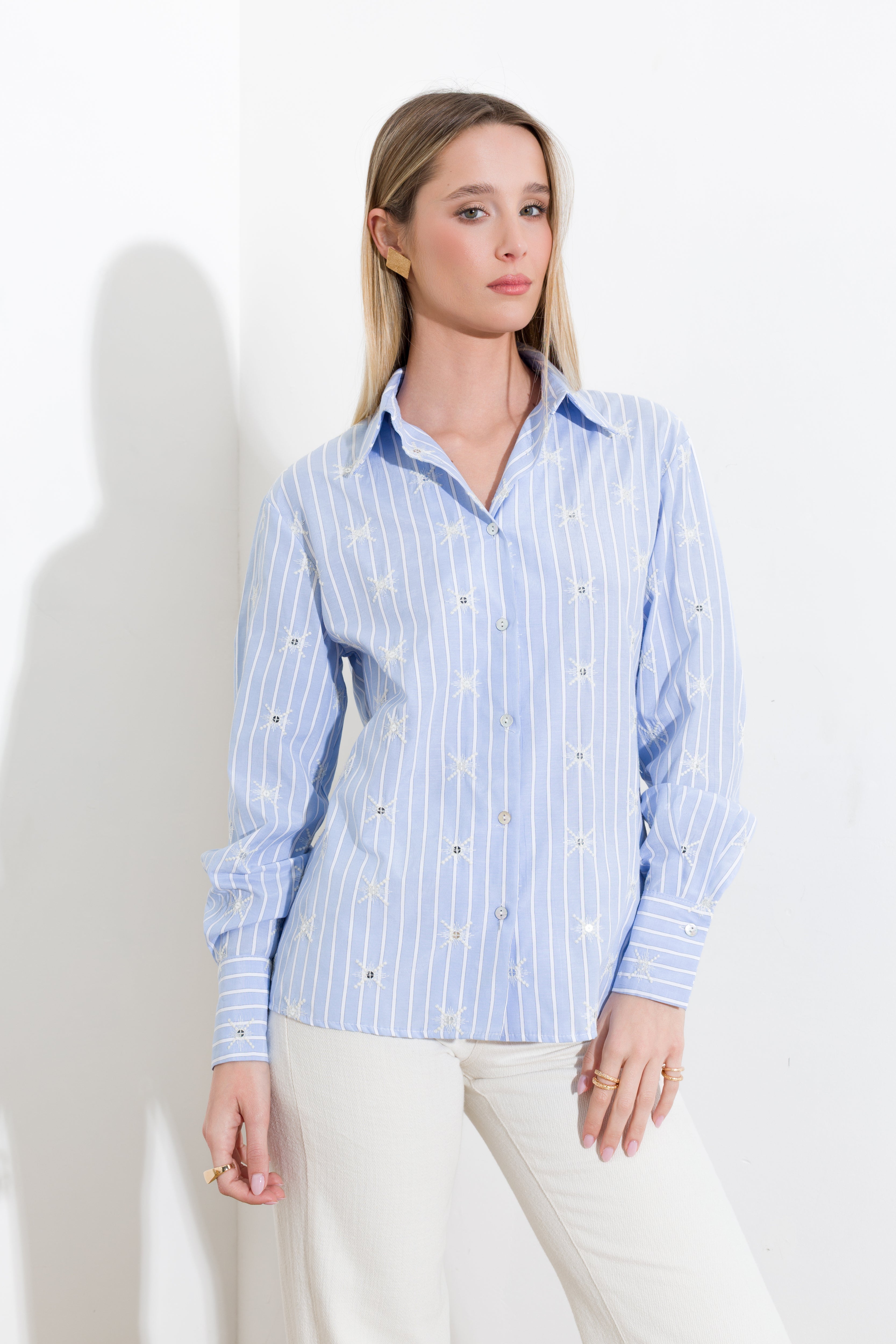 Camicia a righe ricamata - Compagnia Italiana