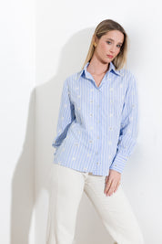 Camicia a righe ricamata - Compagnia Italiana