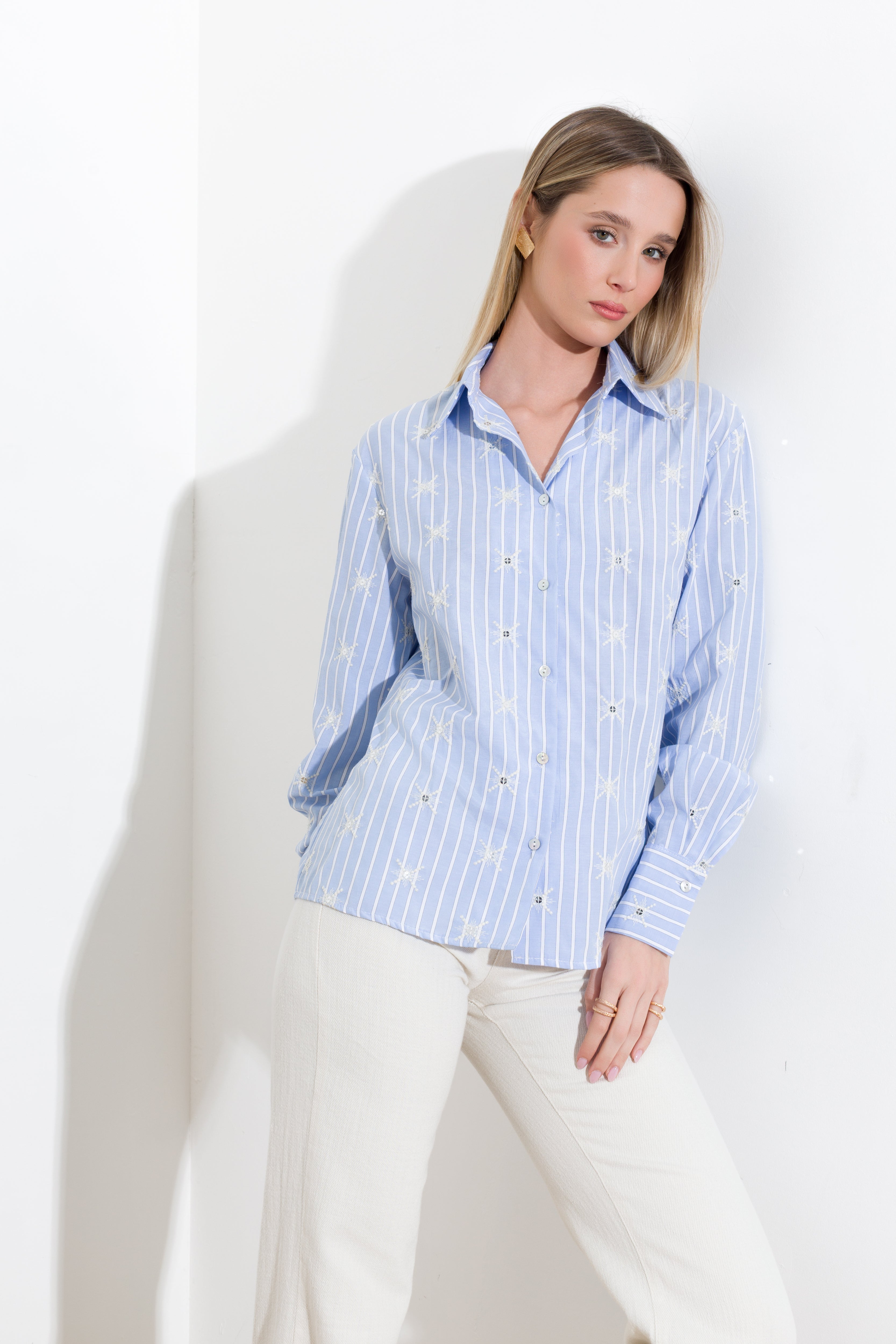 Camicia a righe ricamata - Compagnia Italiana