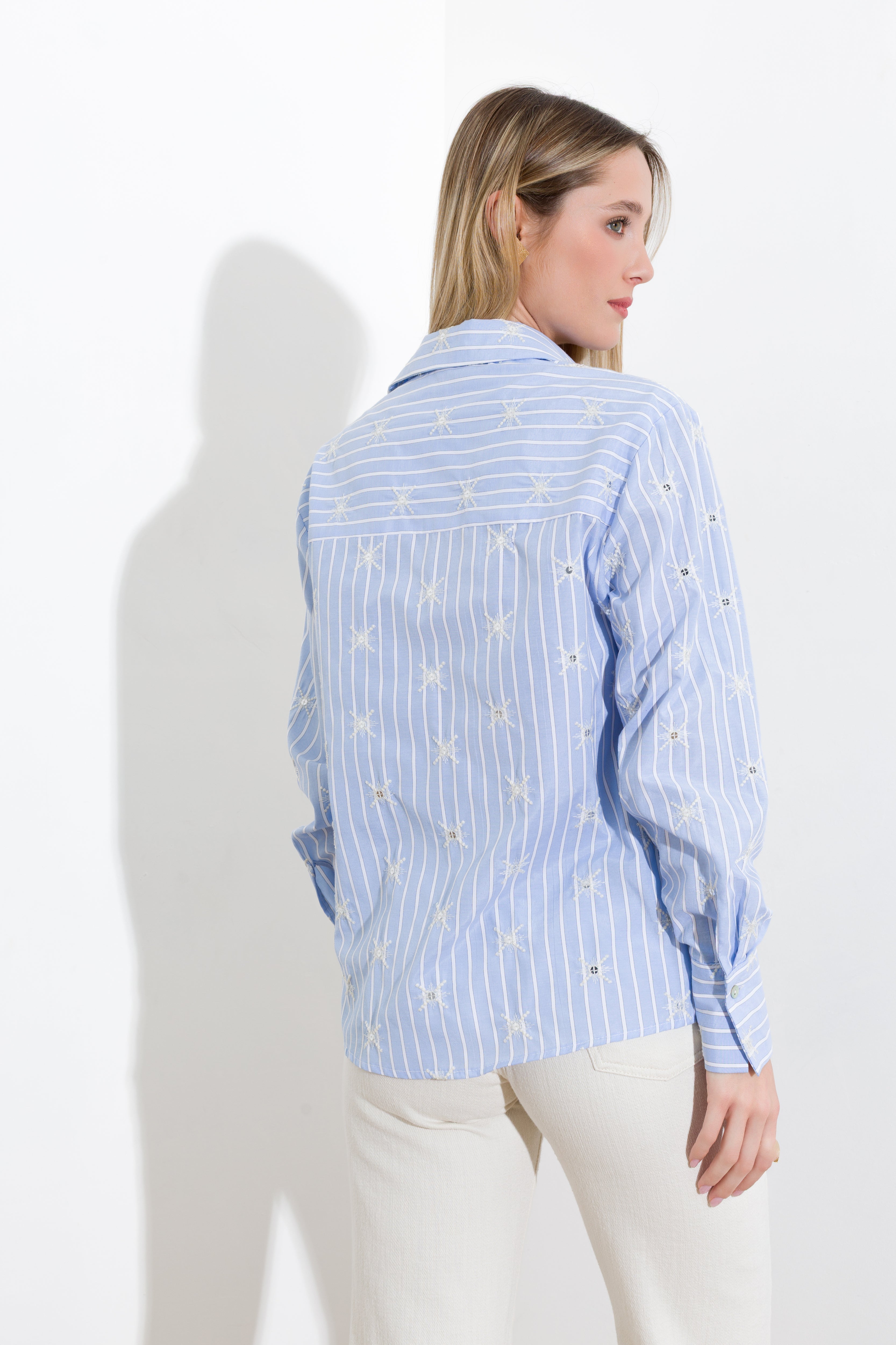 Camicia a righe ricamata - Compagnia Italiana
