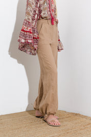 Pantalone in lino enzimato cargo - Compagnia Italiana