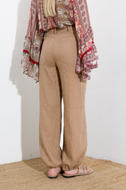 Pantalone in lino enzimato cargo - Compagnia Italiana