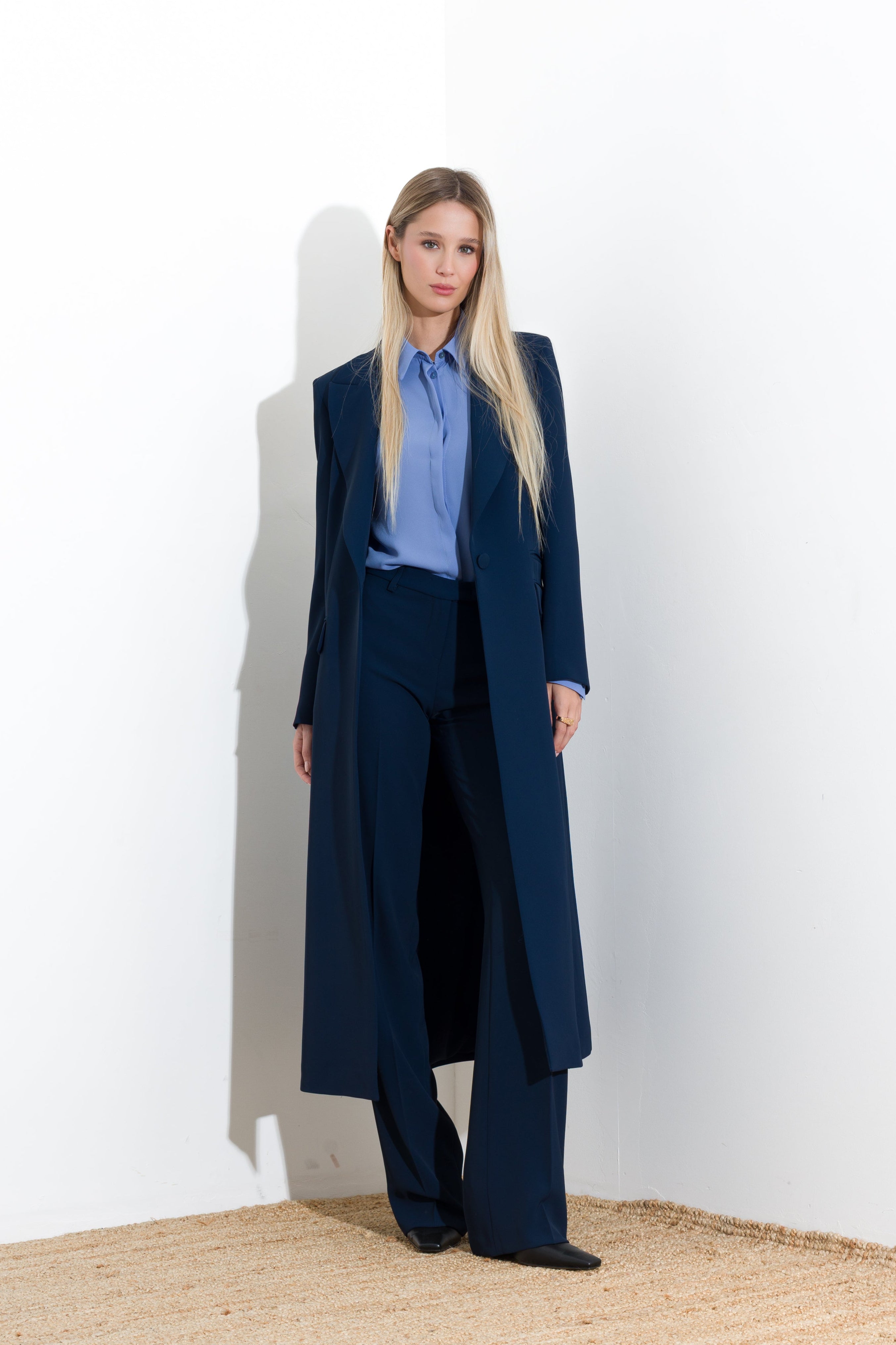 Pantalone gamba dritta fluido
