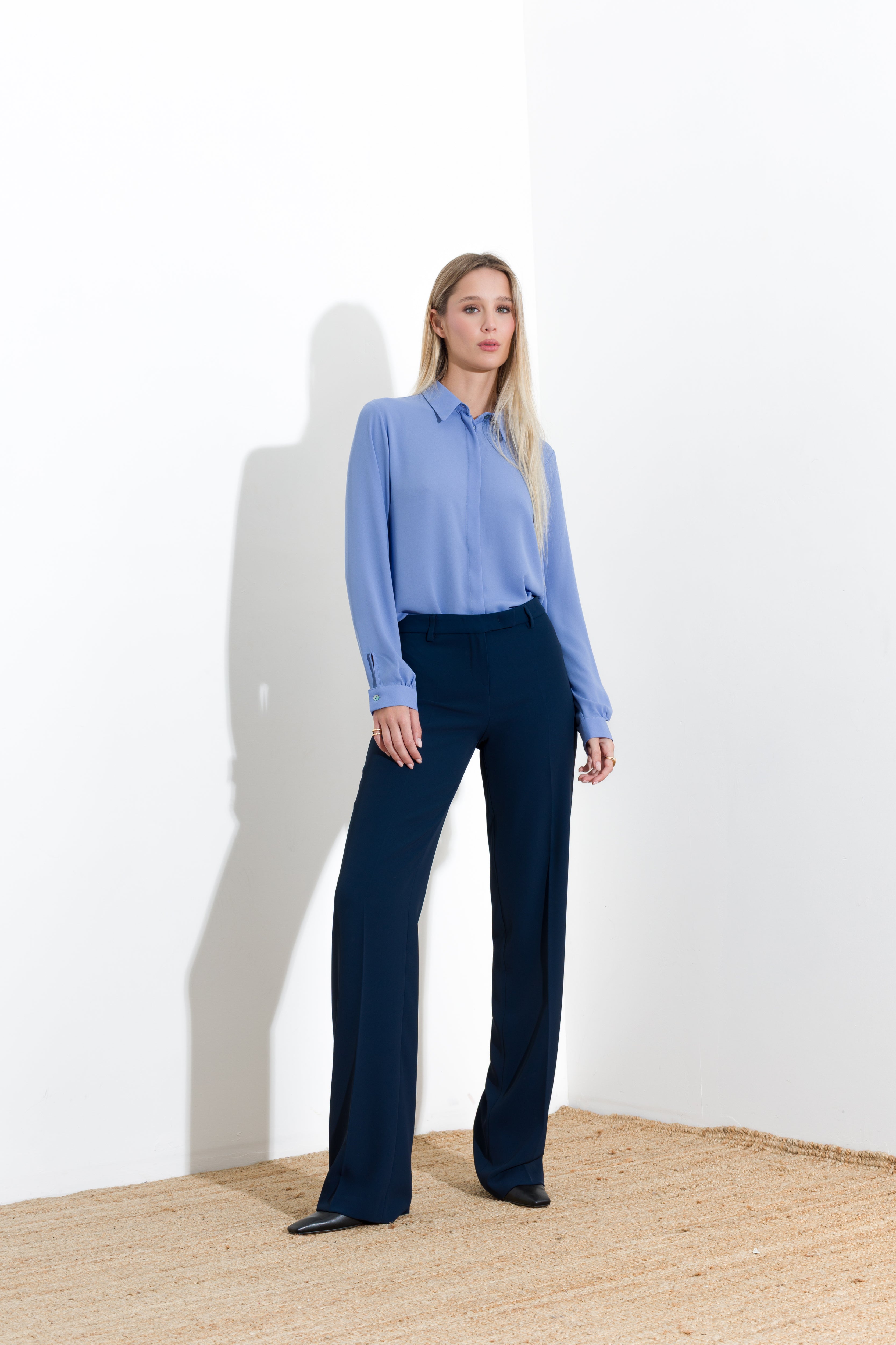 Flowing straight leg trousers