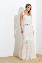 Gonna lunga con cotone e paillettes