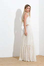 Top crop in cotone e paillettes