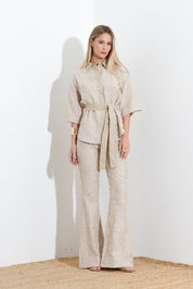 Embroidered blend trousers