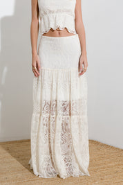 Gonna lunga con cotone e paillettes