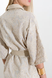 Embroidered blend shirt jacket