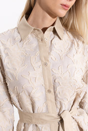 Embroidered blend shirt jacket