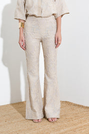 Embroidered blend trousers