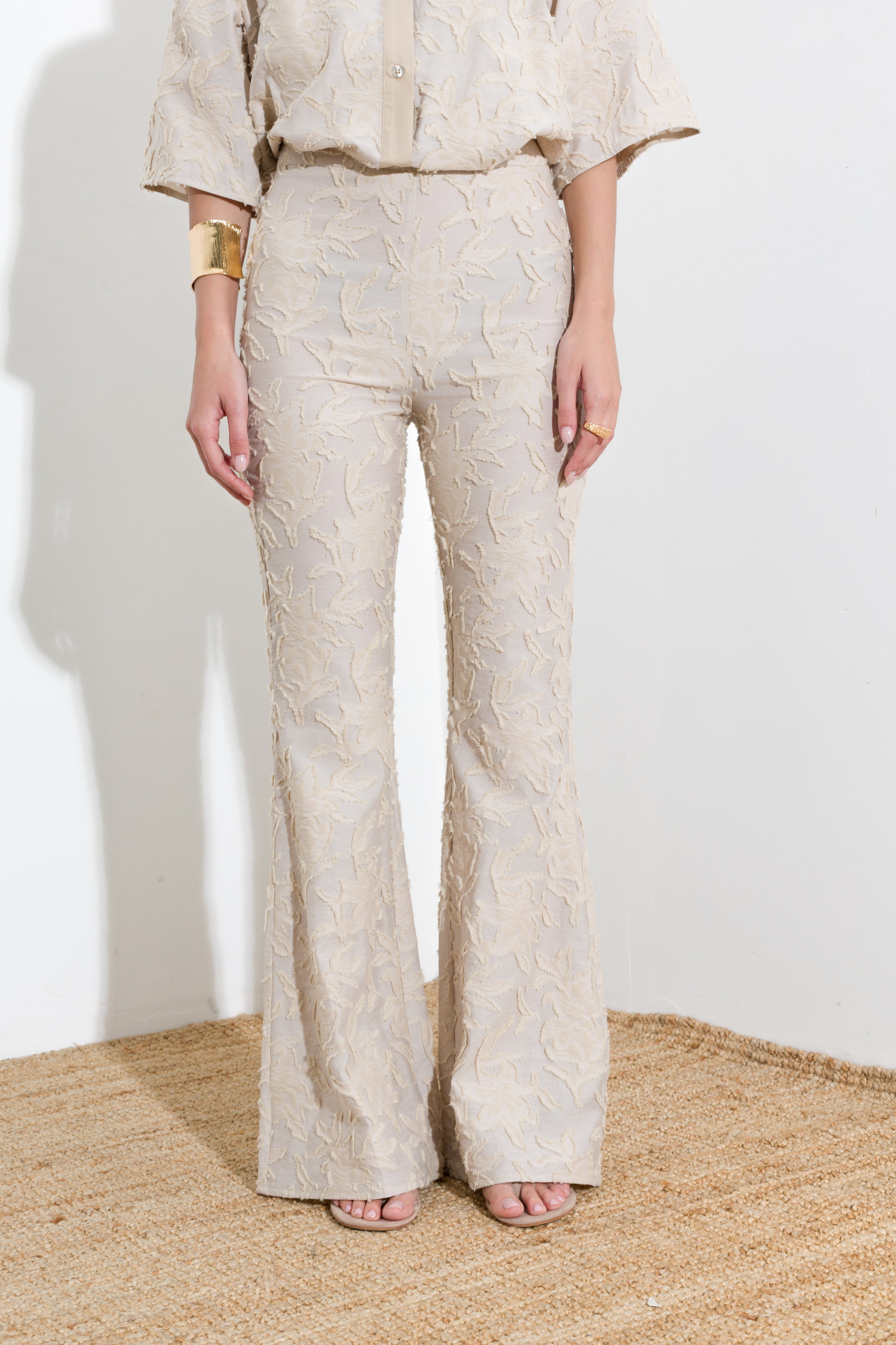 Embroidered blend trousers
