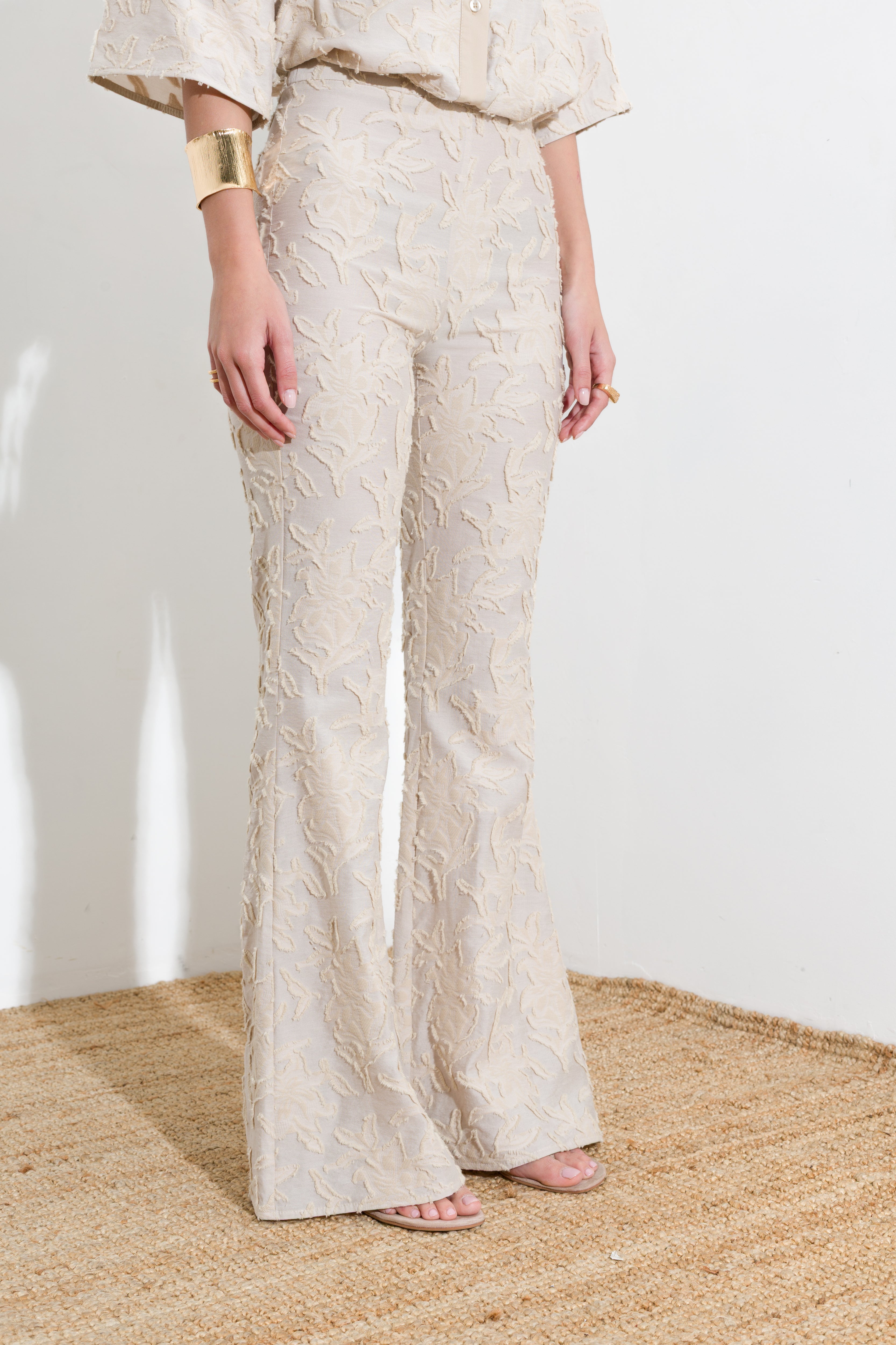 Embroidered blend trousers