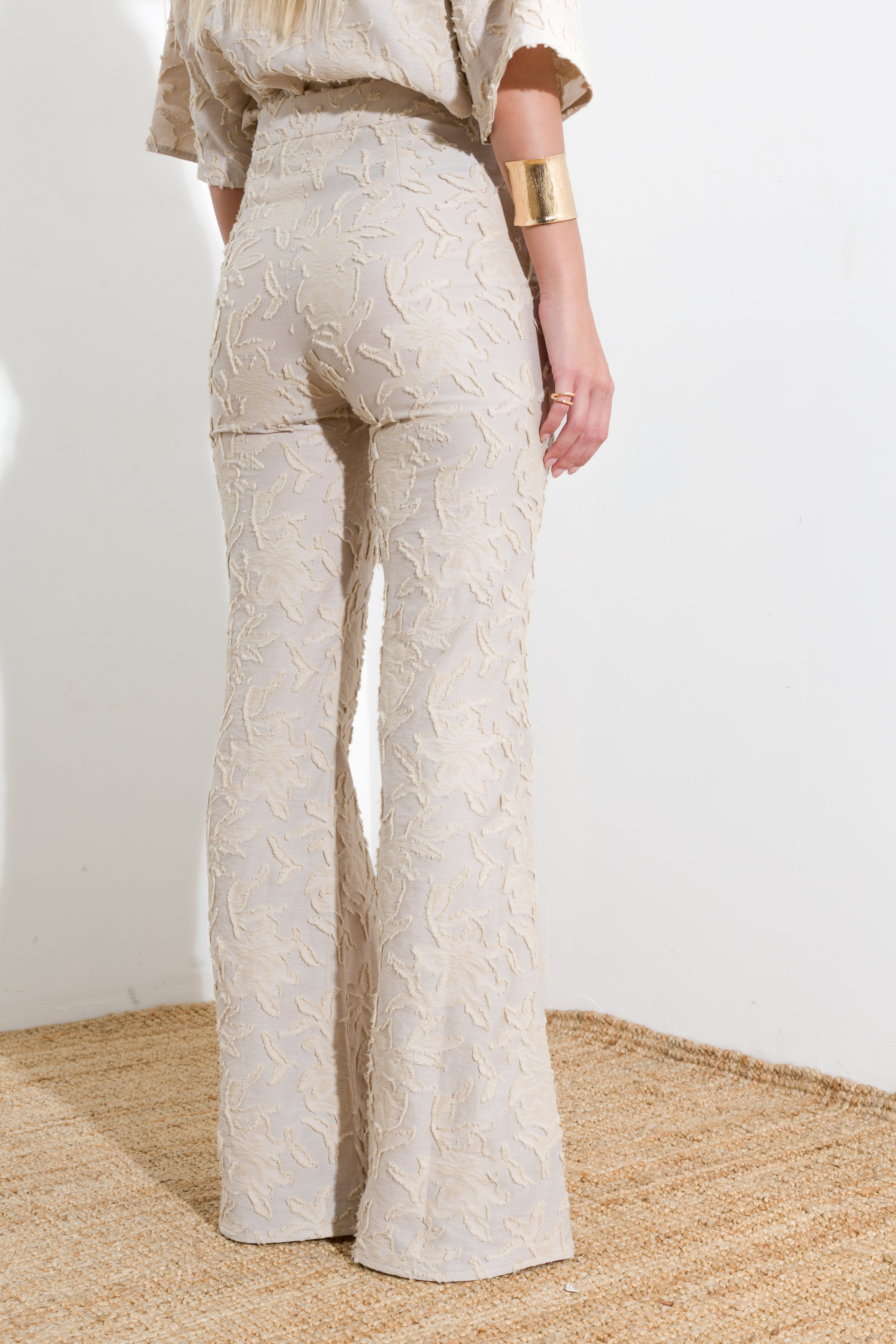 Embroidered blend trousers