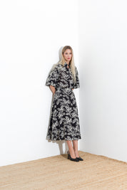 Long embroidered tencel skirt