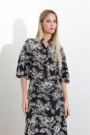 Tencel shirt with embroidery