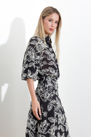 Tencel shirt with embroidery