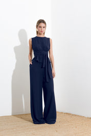 Pantalone palazzo in lino viscosa