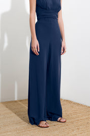 Pantalone palazzo in lino viscosa