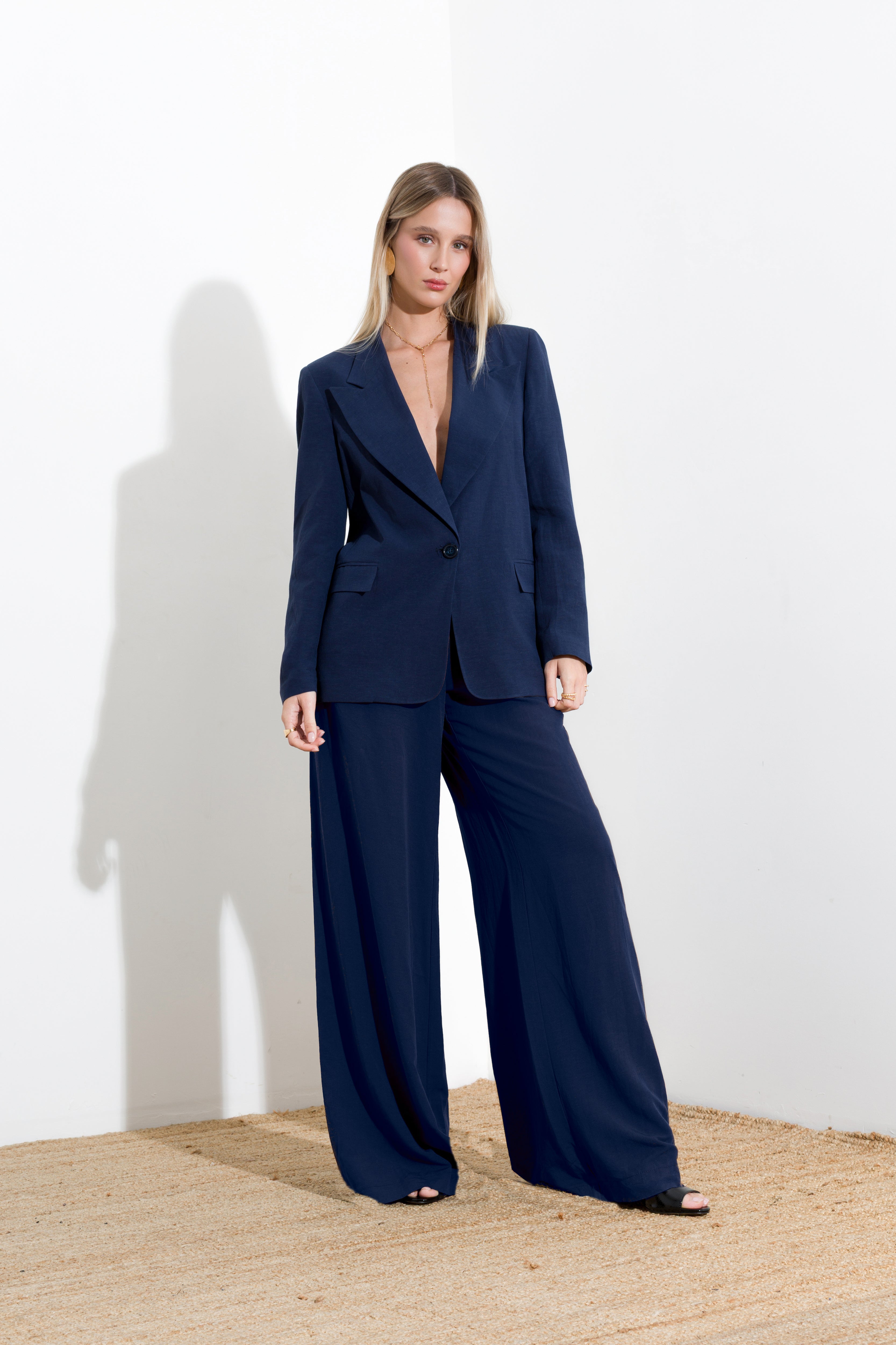 Viscose linen blazer