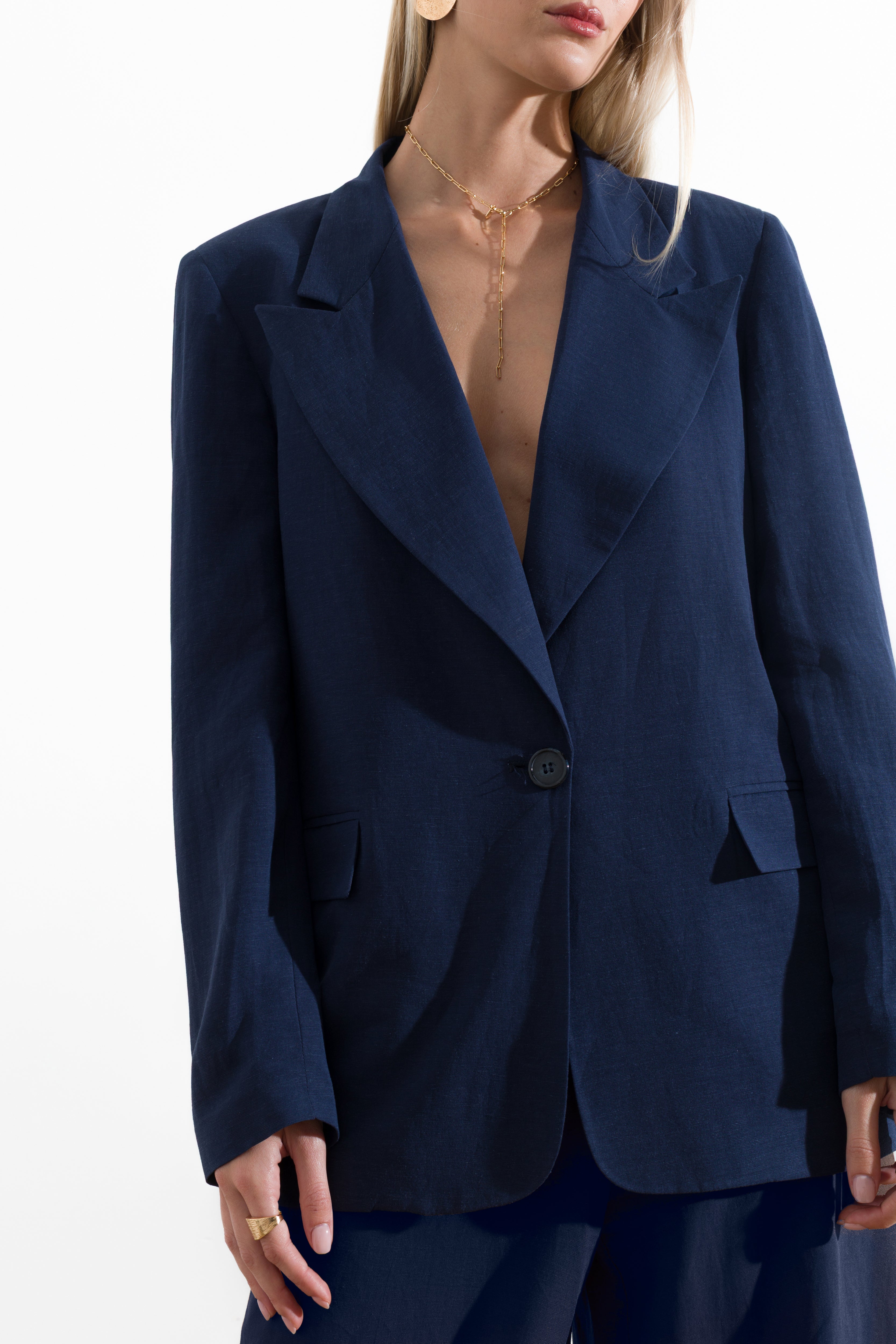 Viscose linen blazer