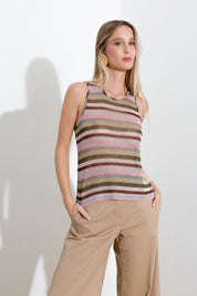 Top in viscosa lurex a righe