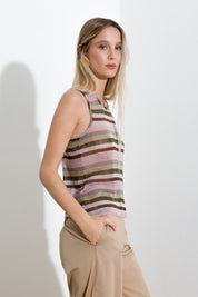 Top in viscosa lurex a righe