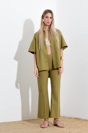 Pantalone a trombetta in cotone