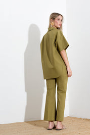 Pantalone a trombetta in cotone